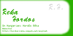 reka hordos business card